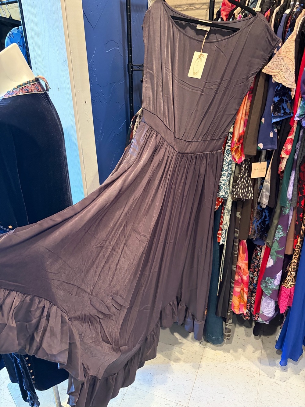 NWT Joyfolie Mia Joy Flowing Black Maxi Dress